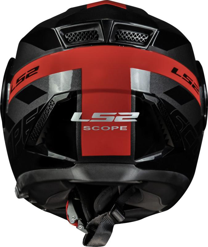 Capacete Escamoteável LS2 Scope FF902 Hamr Preto Vermelho